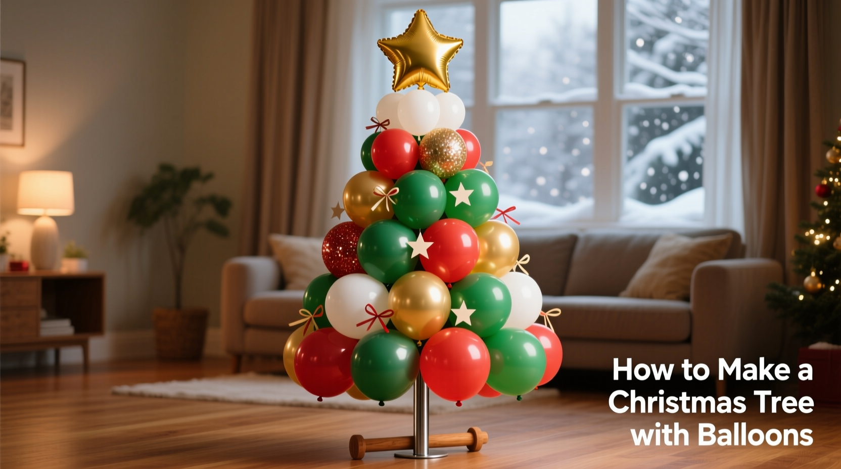 how to make christmas tree with balloons