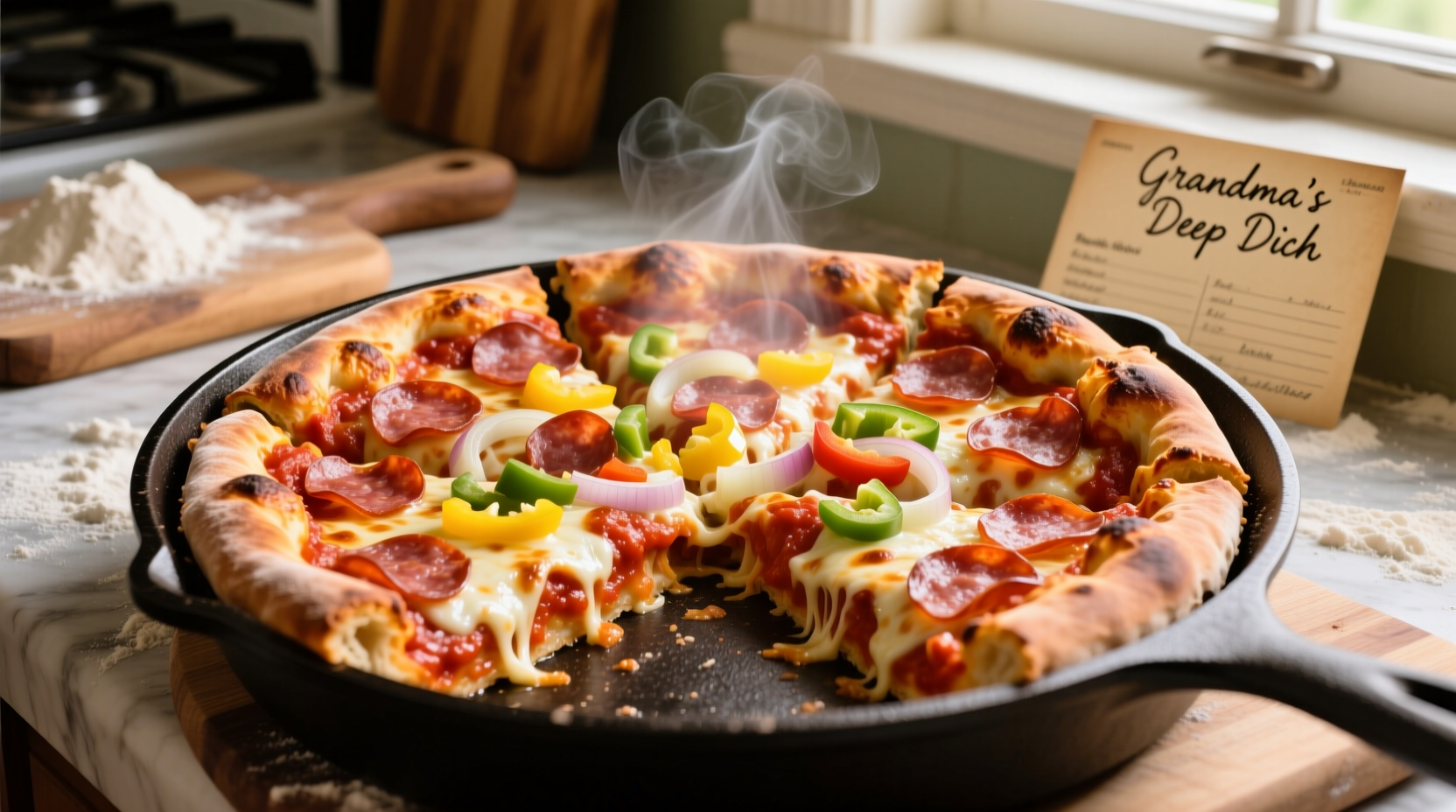 homemade chicago style deep dish pizza