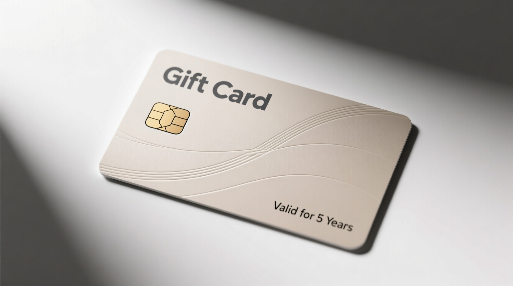 Holiday shopping season gift card display comparing federal 5-year minimum to California's no-expiration rule for store cards affecting long-term holders