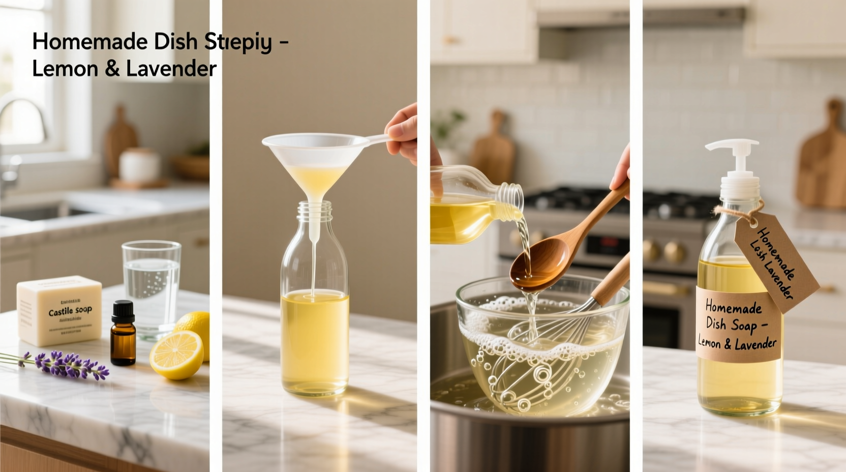 Step-by-step photos of homemade washing liquid preparation