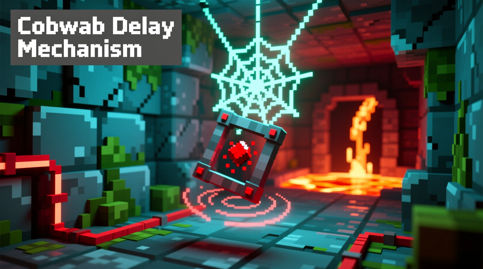 Minecraft cobweb used in redstone contraption slowing items