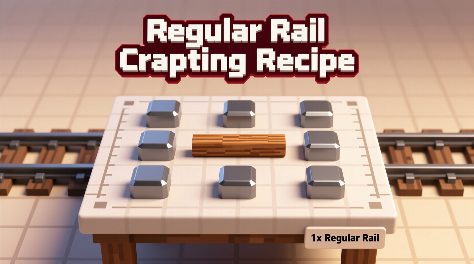 Minecraft regular rail crafting recipe visual guide