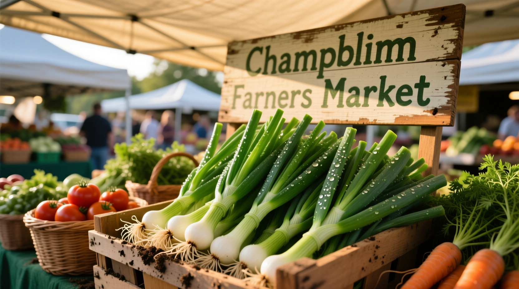 Fresh green onions at Champaign farmers market
