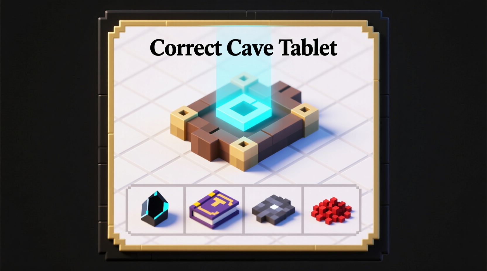 Correct Cave Tablet crafting recipe layout in Minecraft