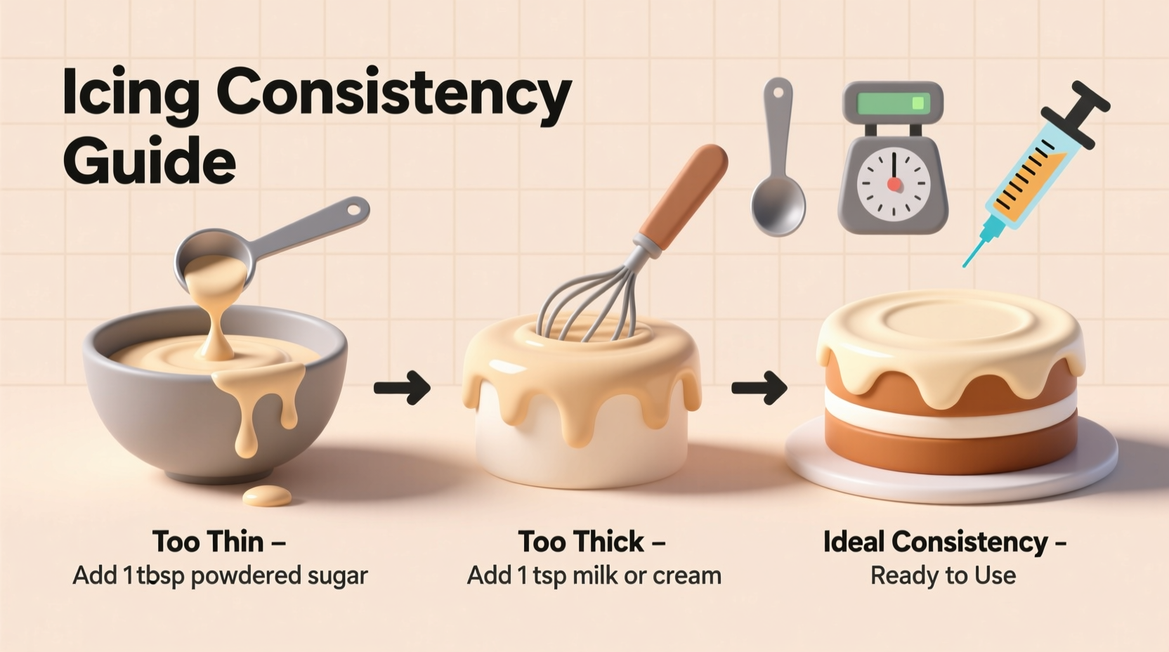 Troubleshooting guide for homemade icing consistency
