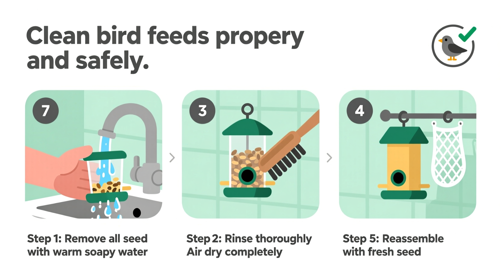 how to clean bird feeders
