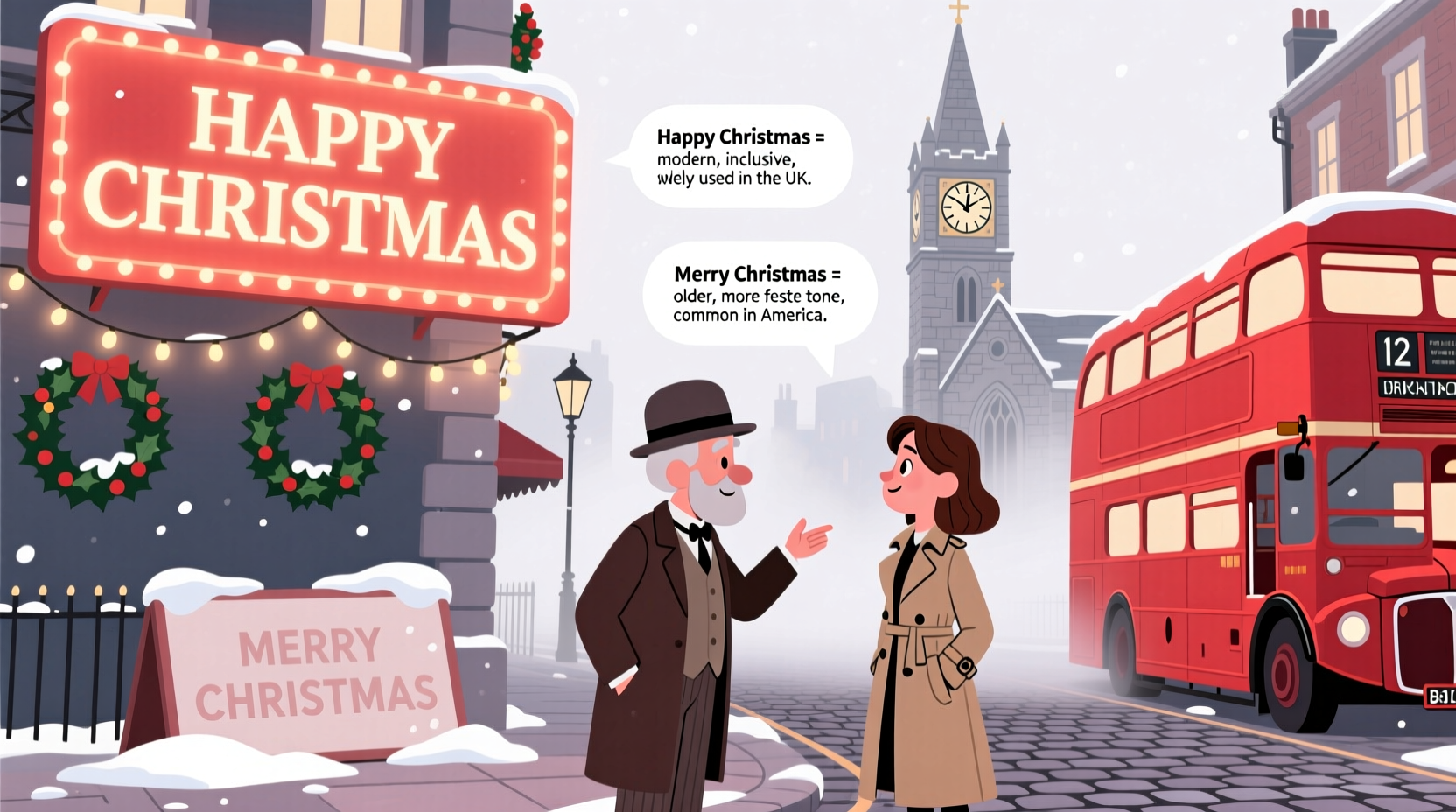 why do brits say happy christmas