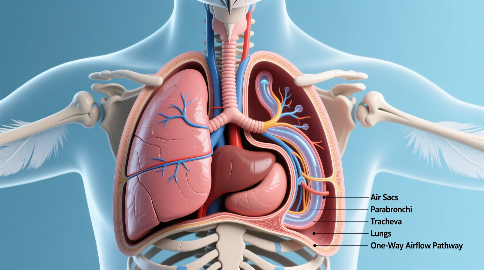 how do birds breathe