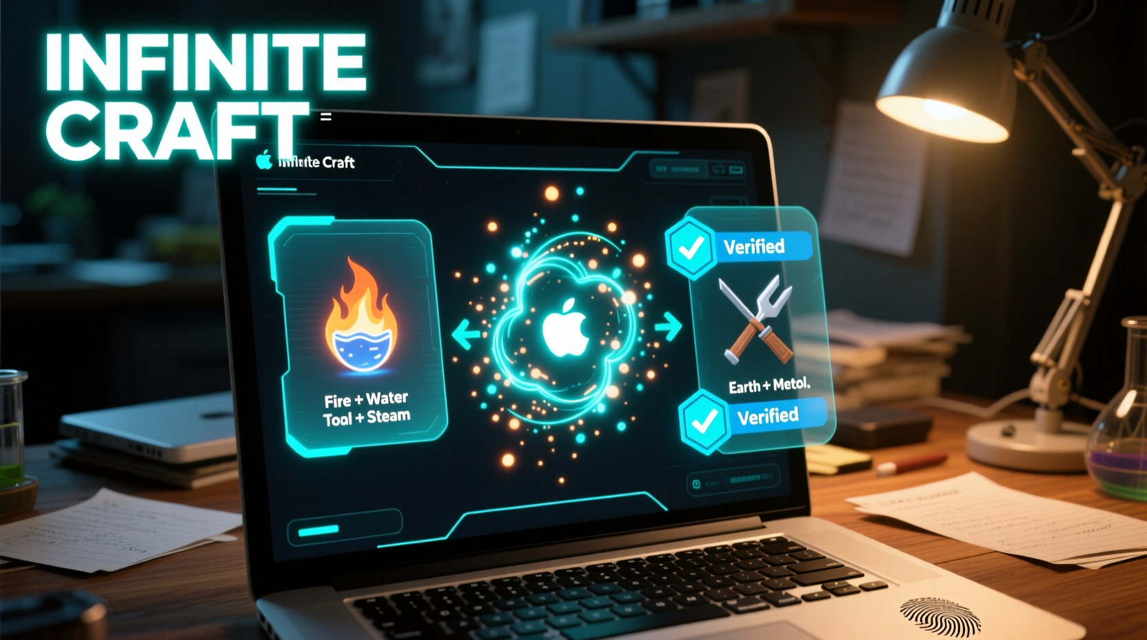 Infinite Craft gameplay showing verified element combinations