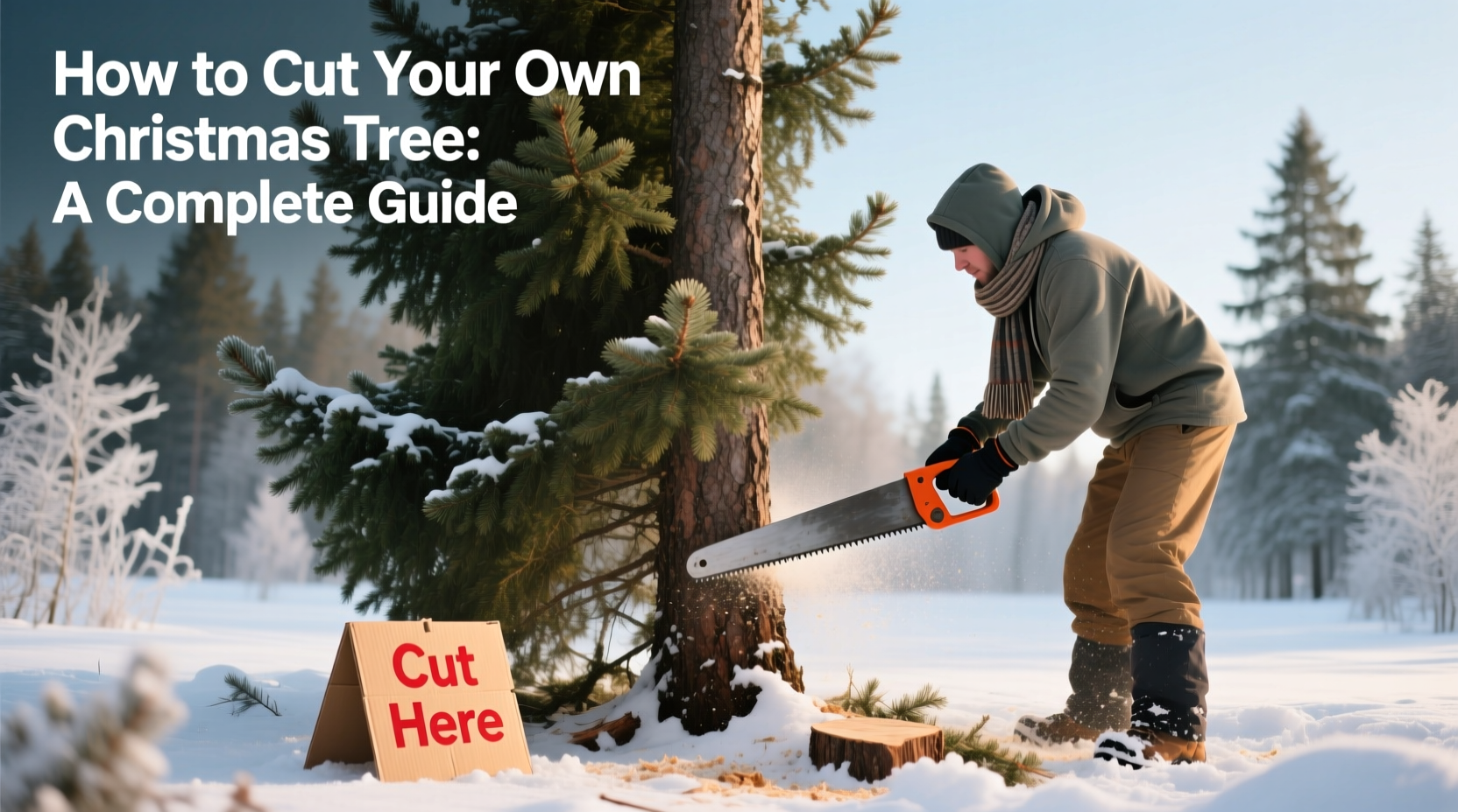 how to cut a christmas tree