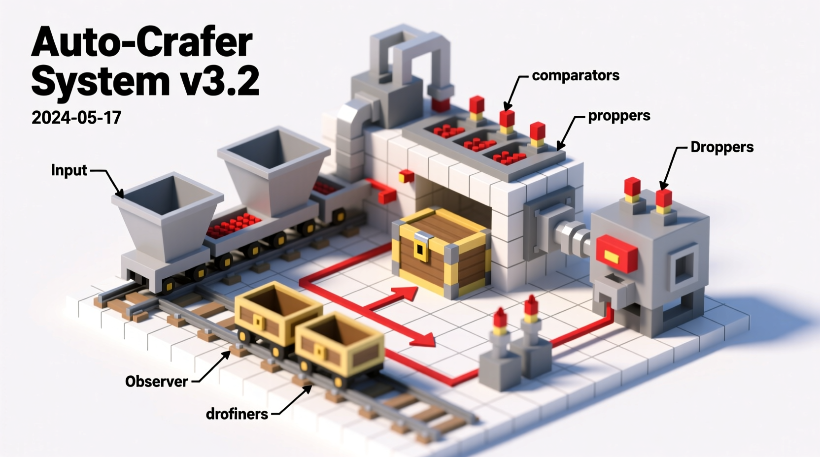 Minecraft automatic crafter redstone diagram
