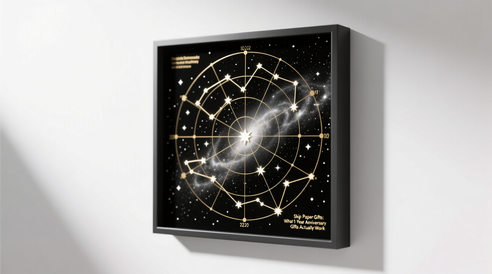 Year-round available star map gift showing night sky from couple's first date location, valid for any anniversary milestone