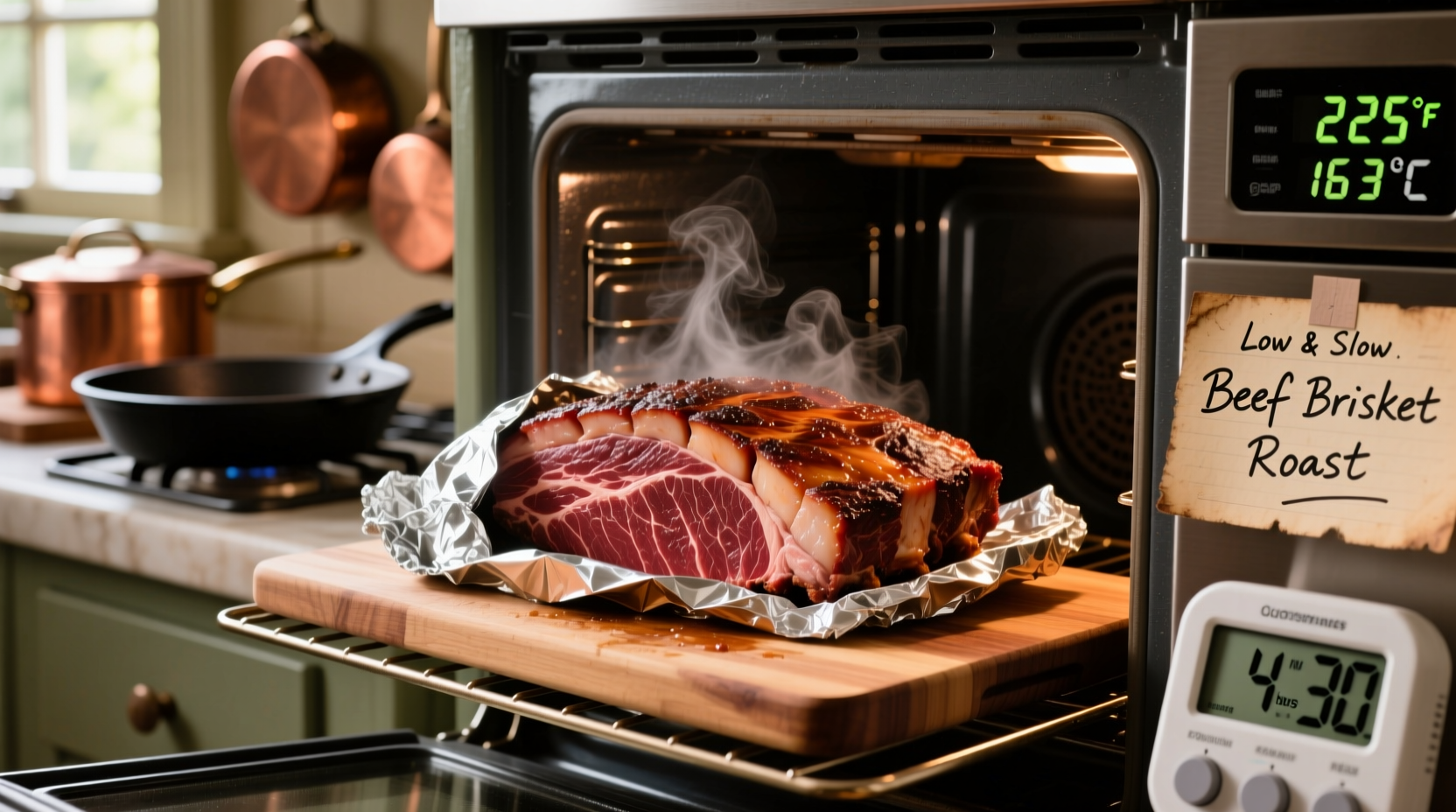 how long to cook a beef brisket in oven