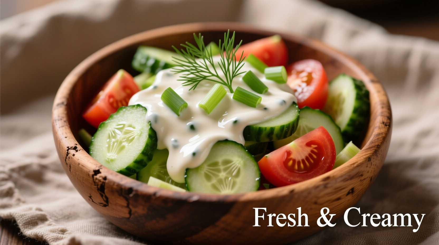creamy cucumber and tomato salad