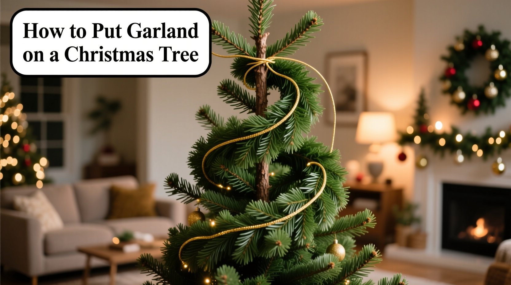 how do you put garland on a christmas tree