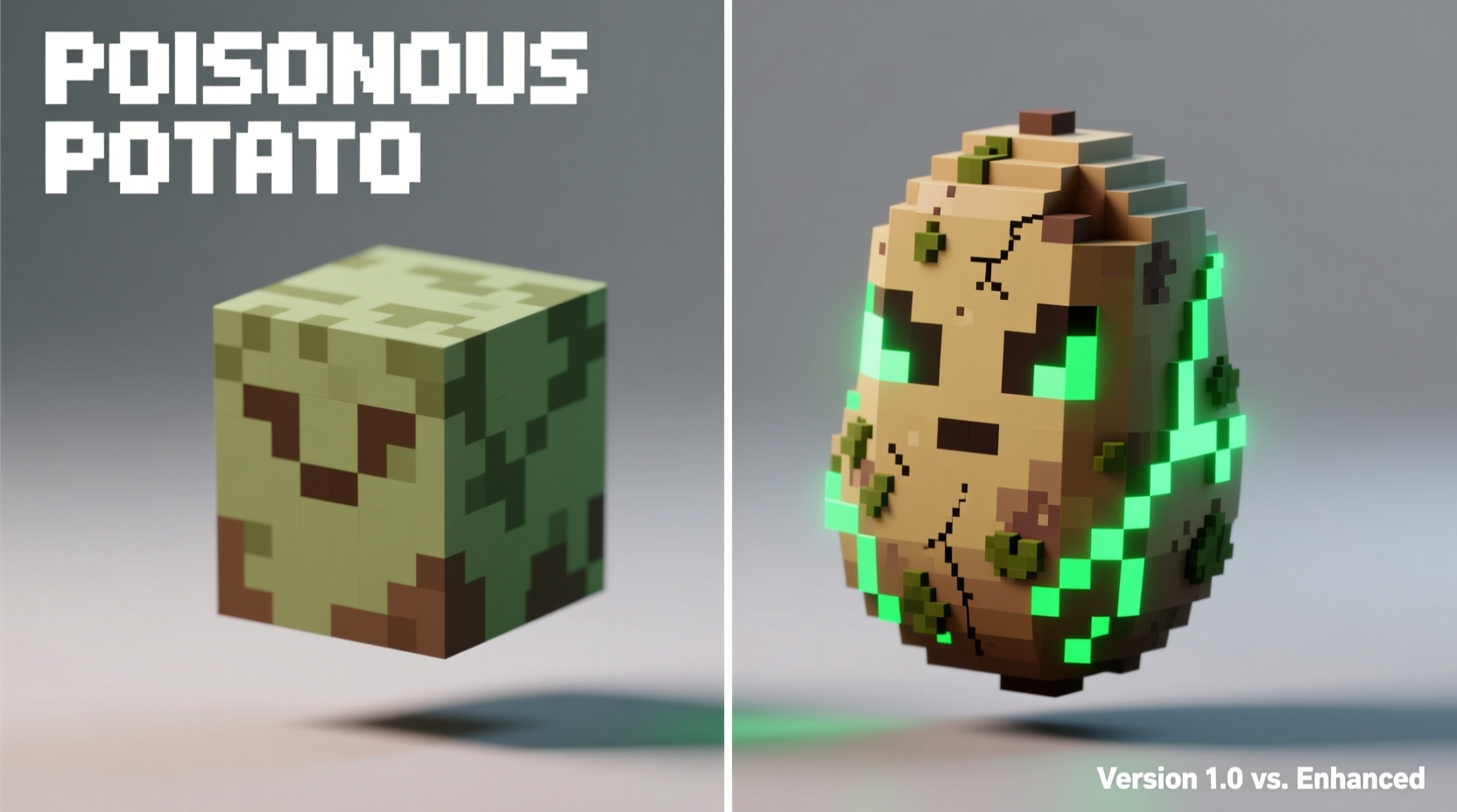 Minecraft poisonous potato item texture comparison