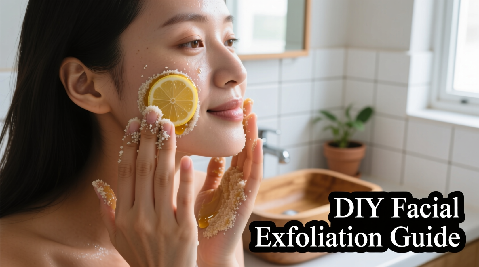 Homemade face exfoliation application technique