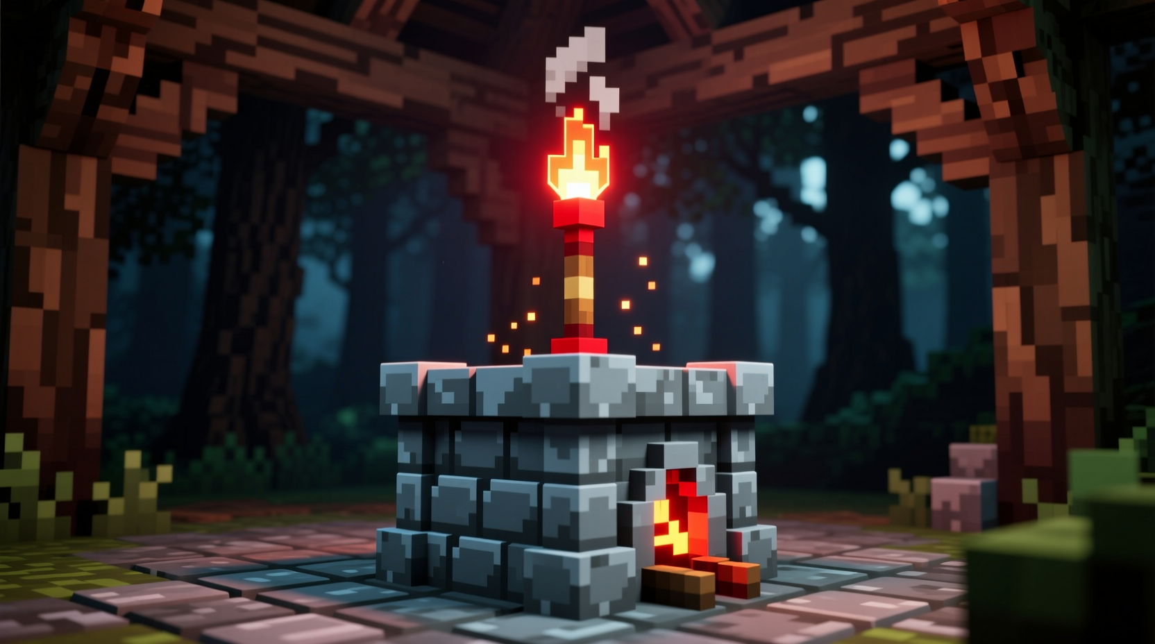 Cobblestone and blaze rod materials for brewing stand