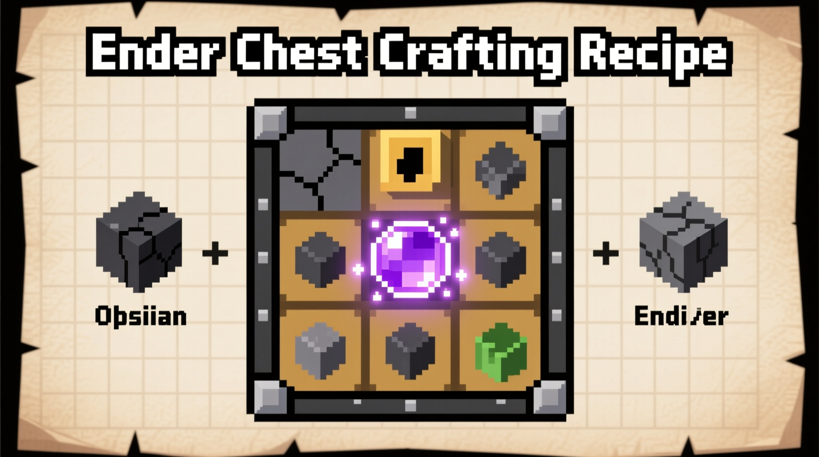 Minecraft ender chest crafting ingredients layout