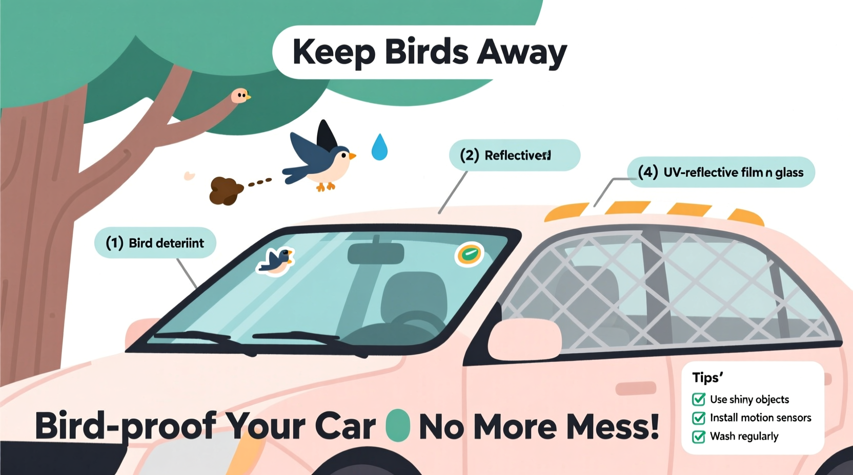 how to keep birds from pooping on your car