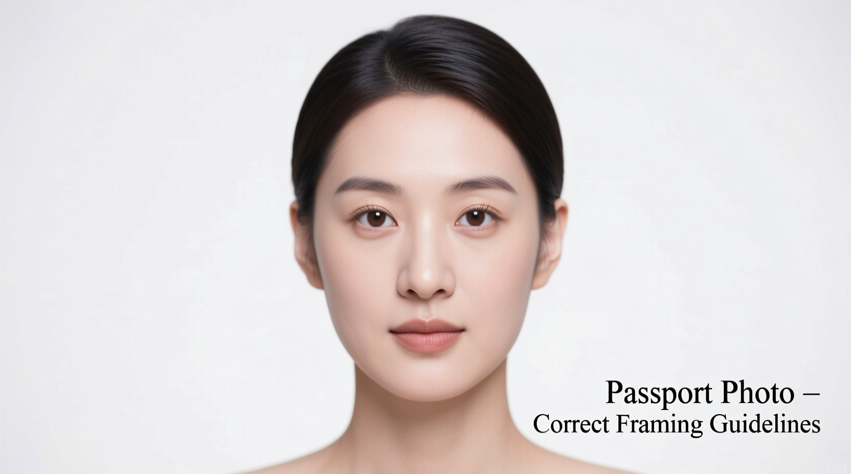 Correct passport photo framing showing head position and lighting