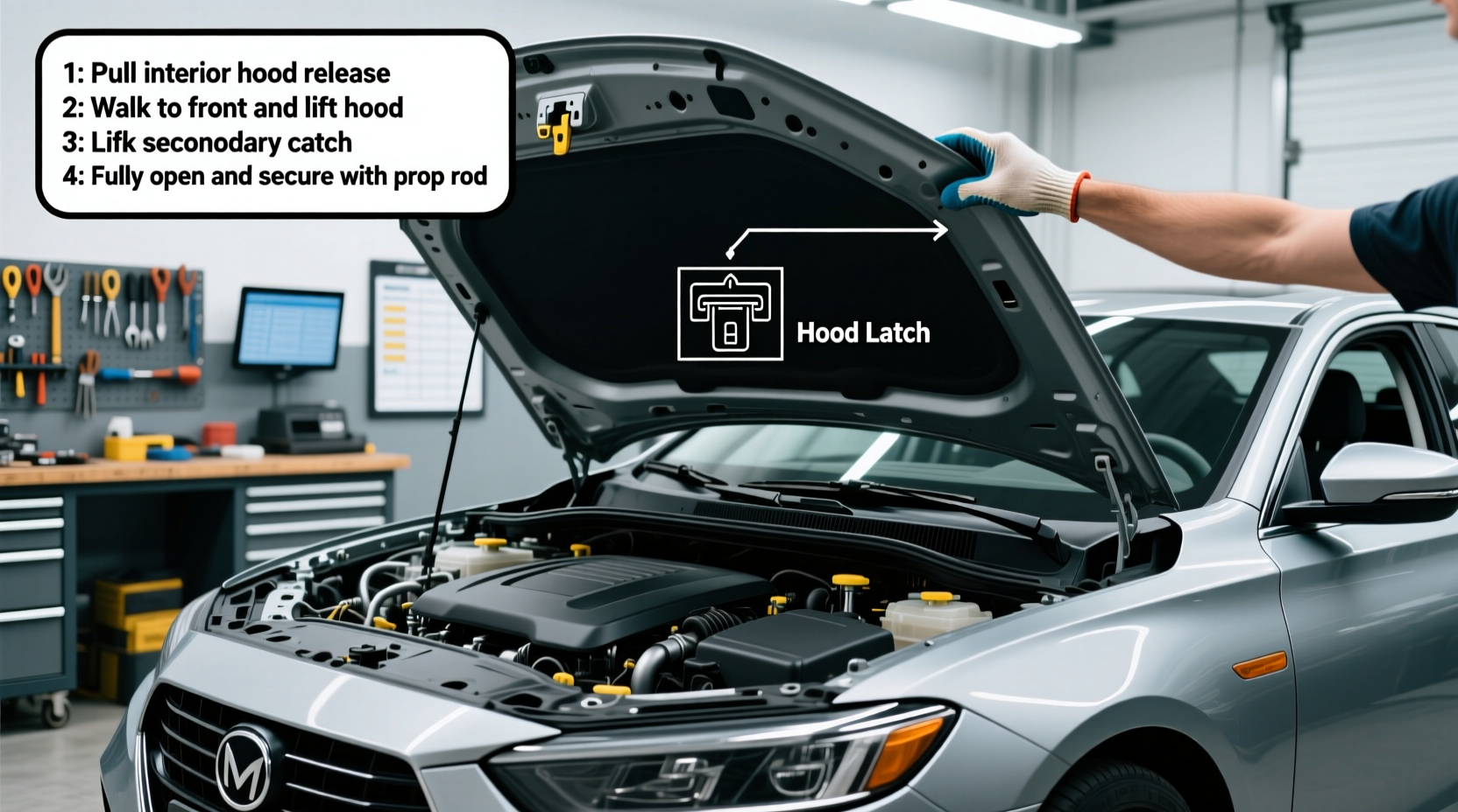 how to close hood of car