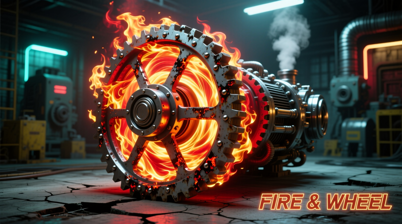 Fire and Wheel combining to form Engine