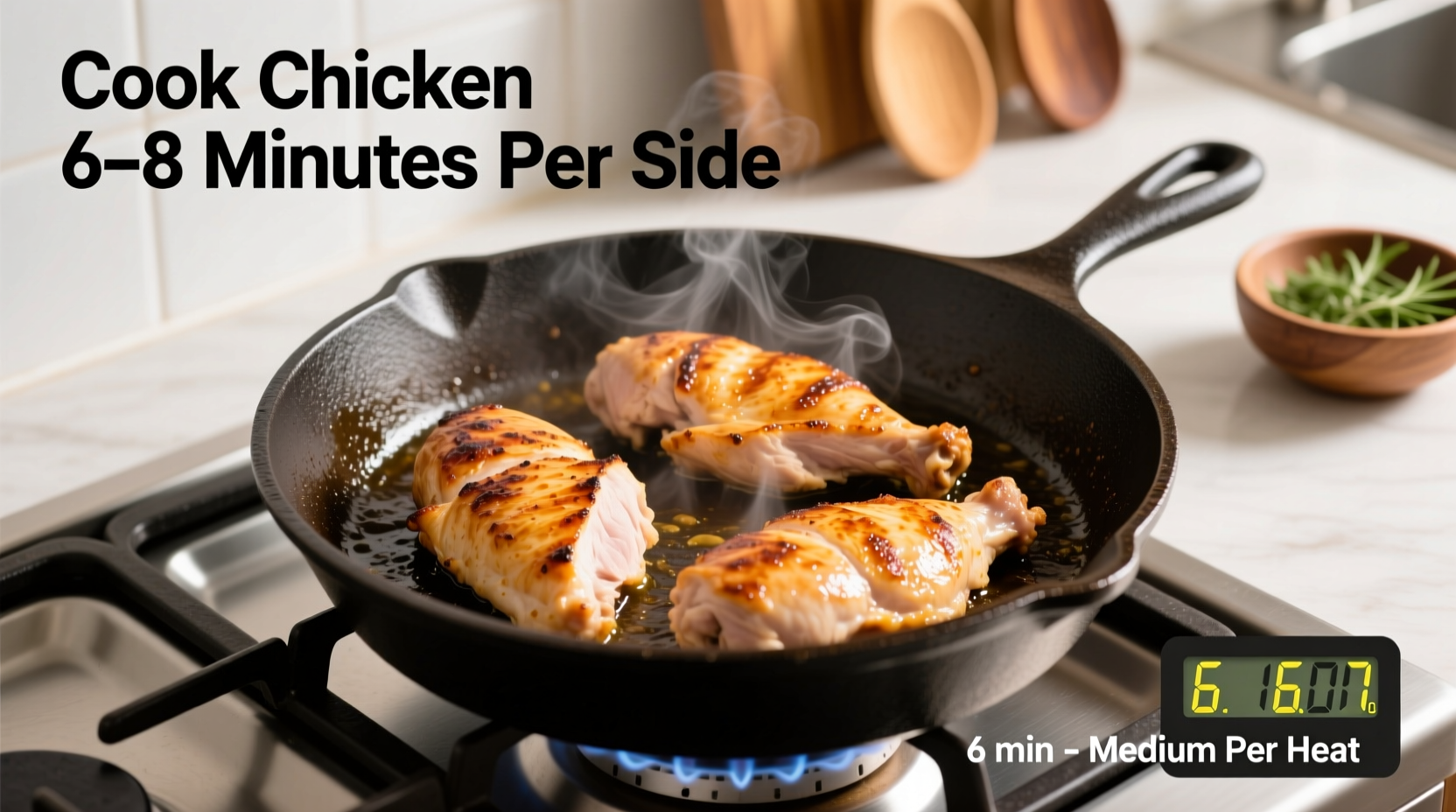 how long to cook chicken in the skillet