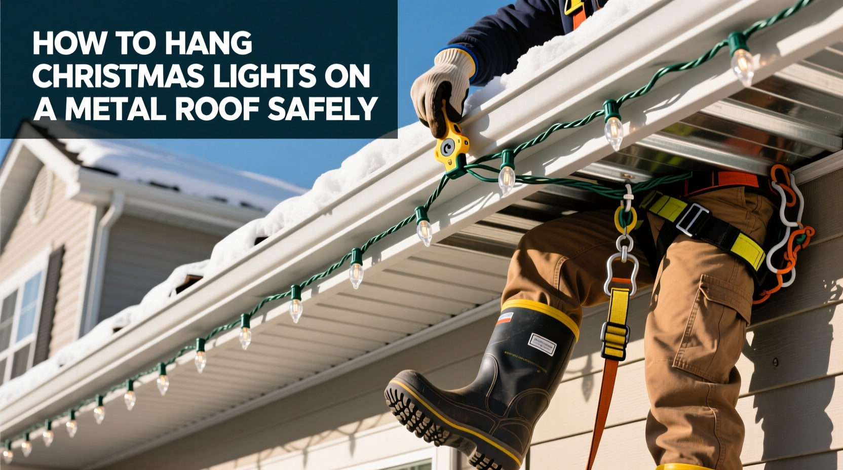 how to hang christmas lights on metal roof