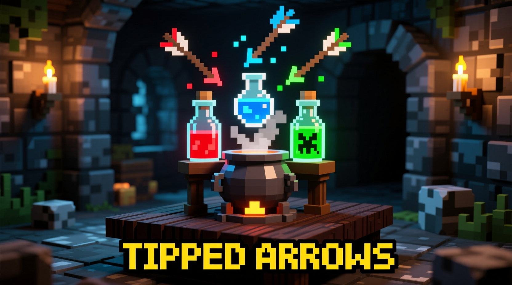 Minecraft brewing stand creating tipped arrows with potions