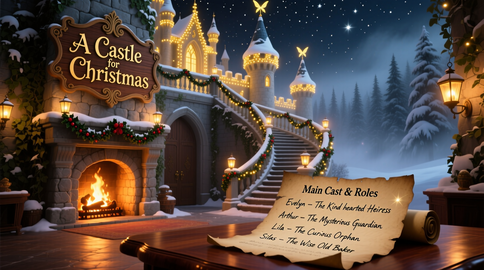 a castle for christmas cast