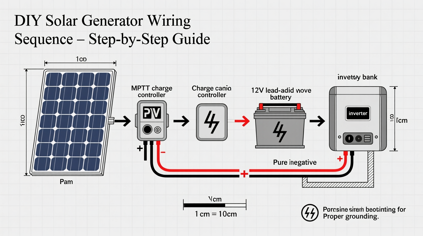 Proper wiring sequence diagram for DIY solar generator assembly