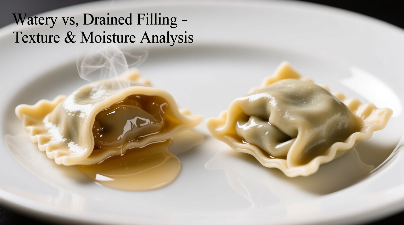 Comparison of watery versus properly drained ravioli filling