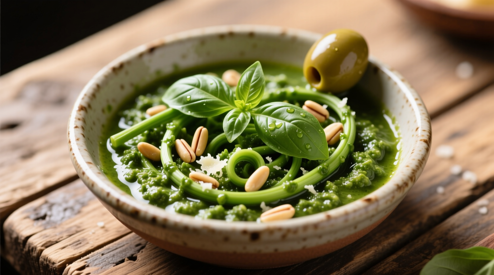 pesto with garlic scapes