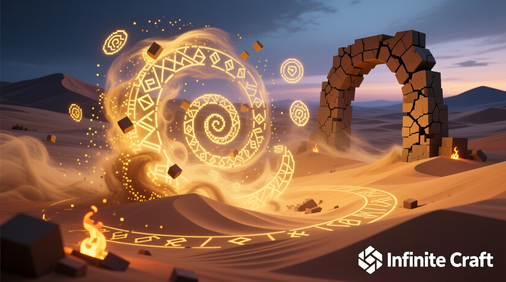 Sandstorm element used in various combinations in Infinite Craft