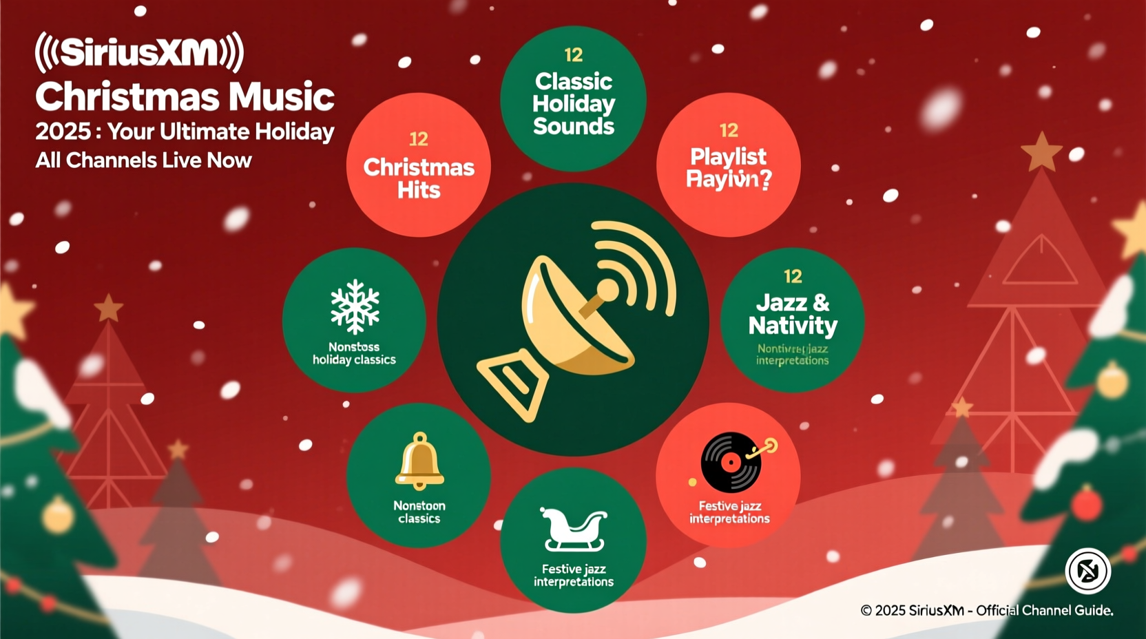 what stations play christmas music on sirius