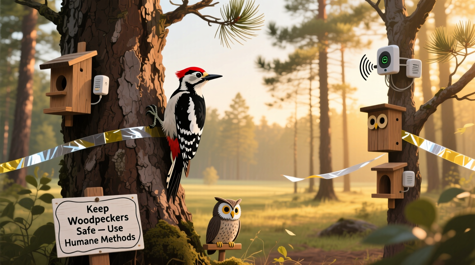 how to get rid of a woodpecker bird