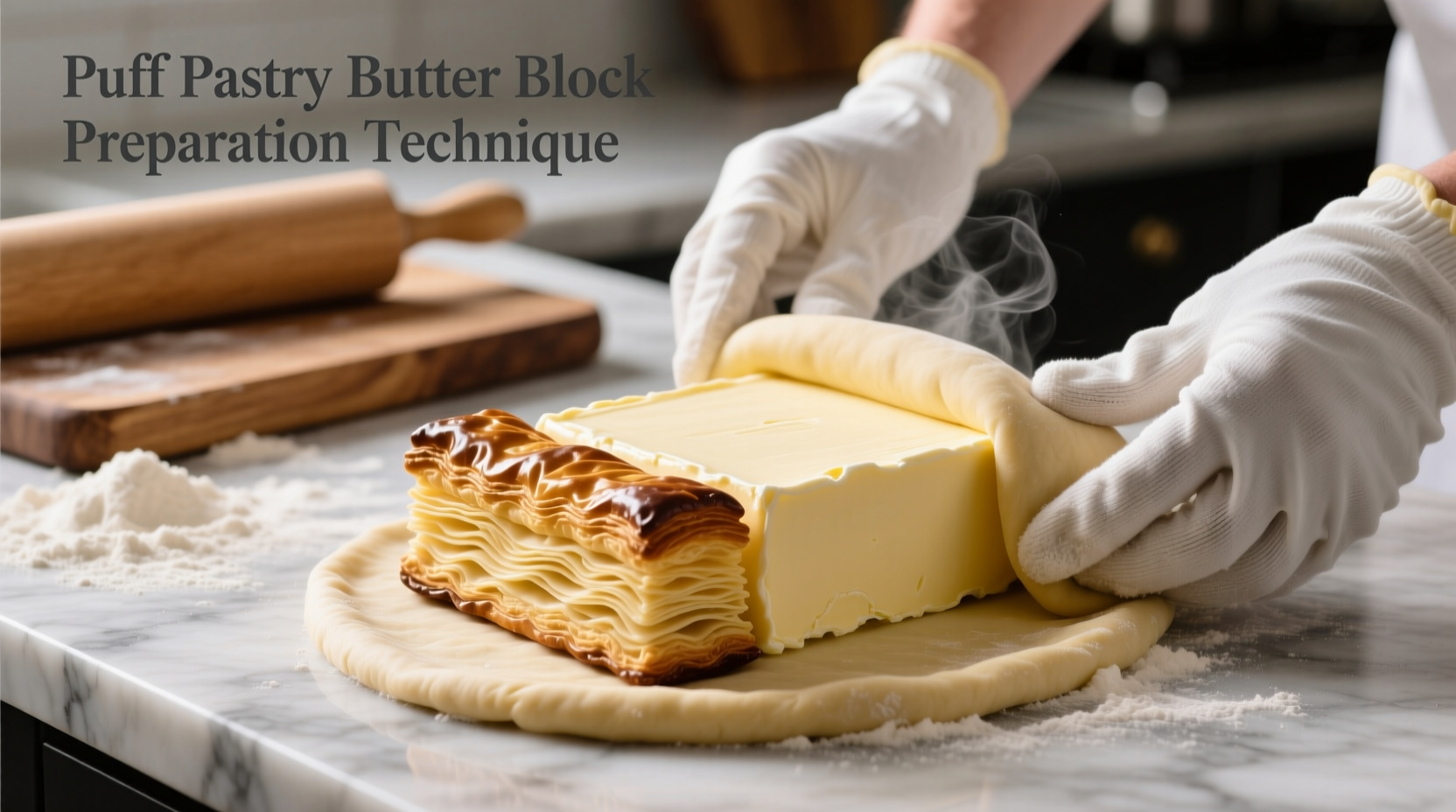 Puff pastry butter block preparation technique