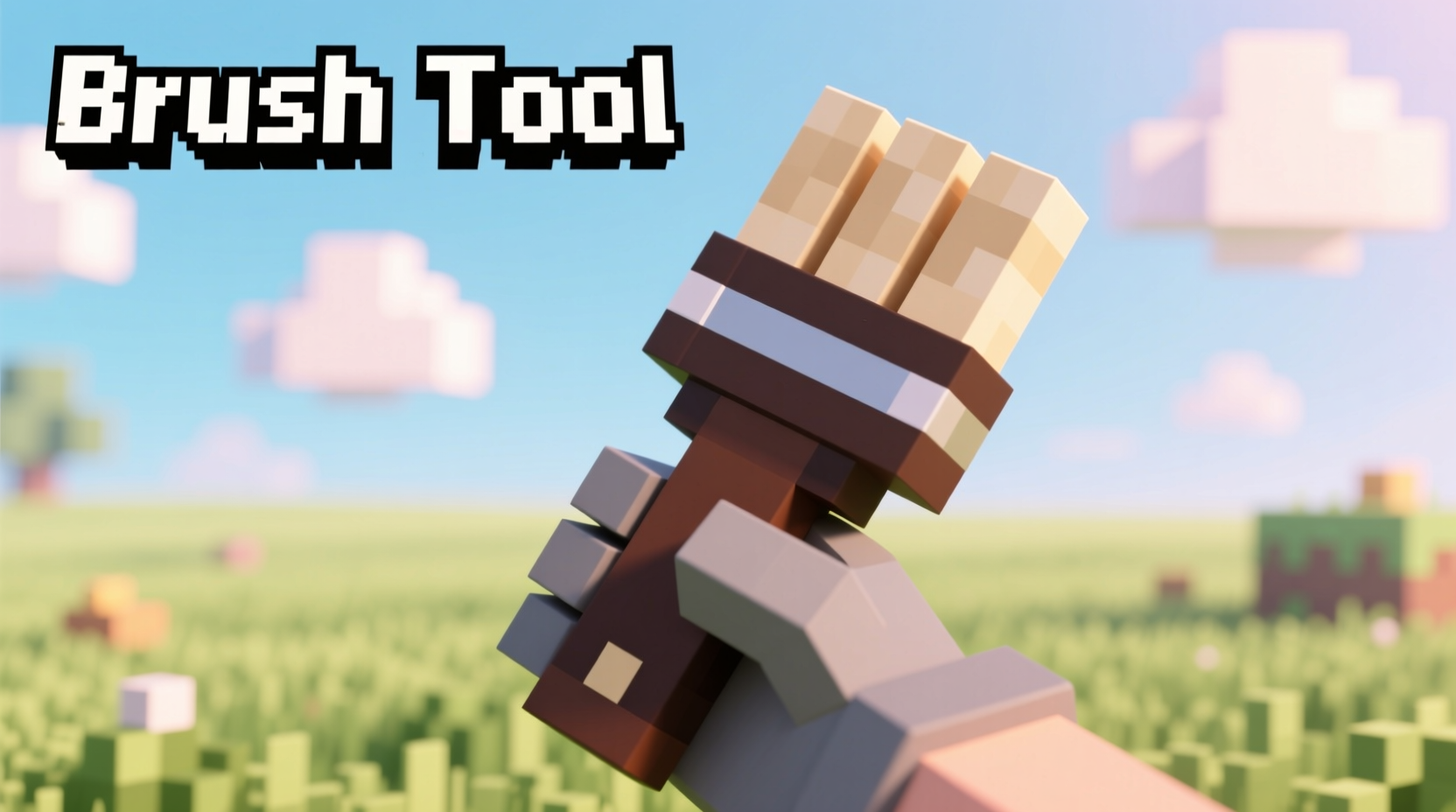 Minecraft brush tool in player's hand