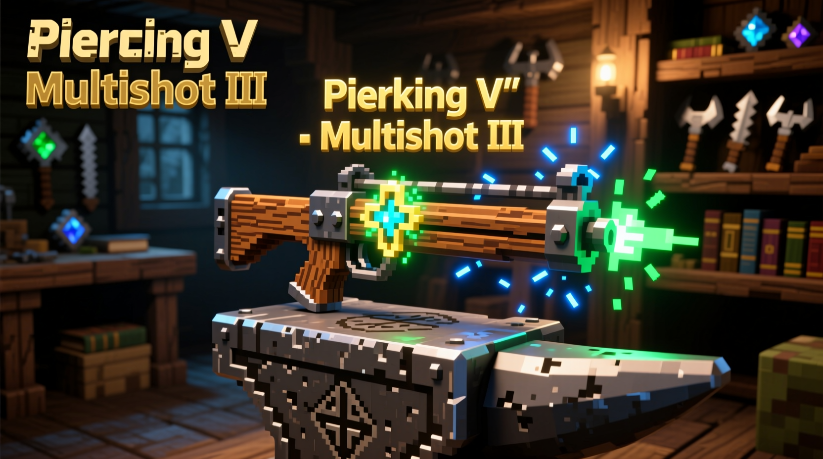 Minecraft crossbow enchantment combinations on anvil interface