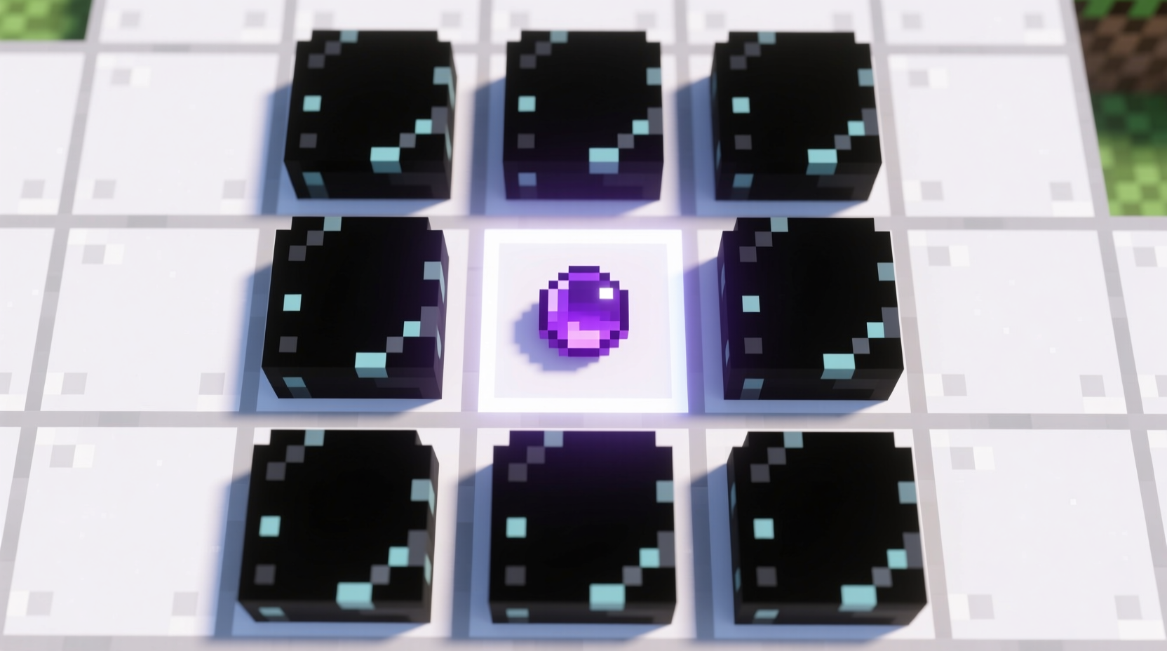 Correct Minecraft ender chest crafting grid arrangement