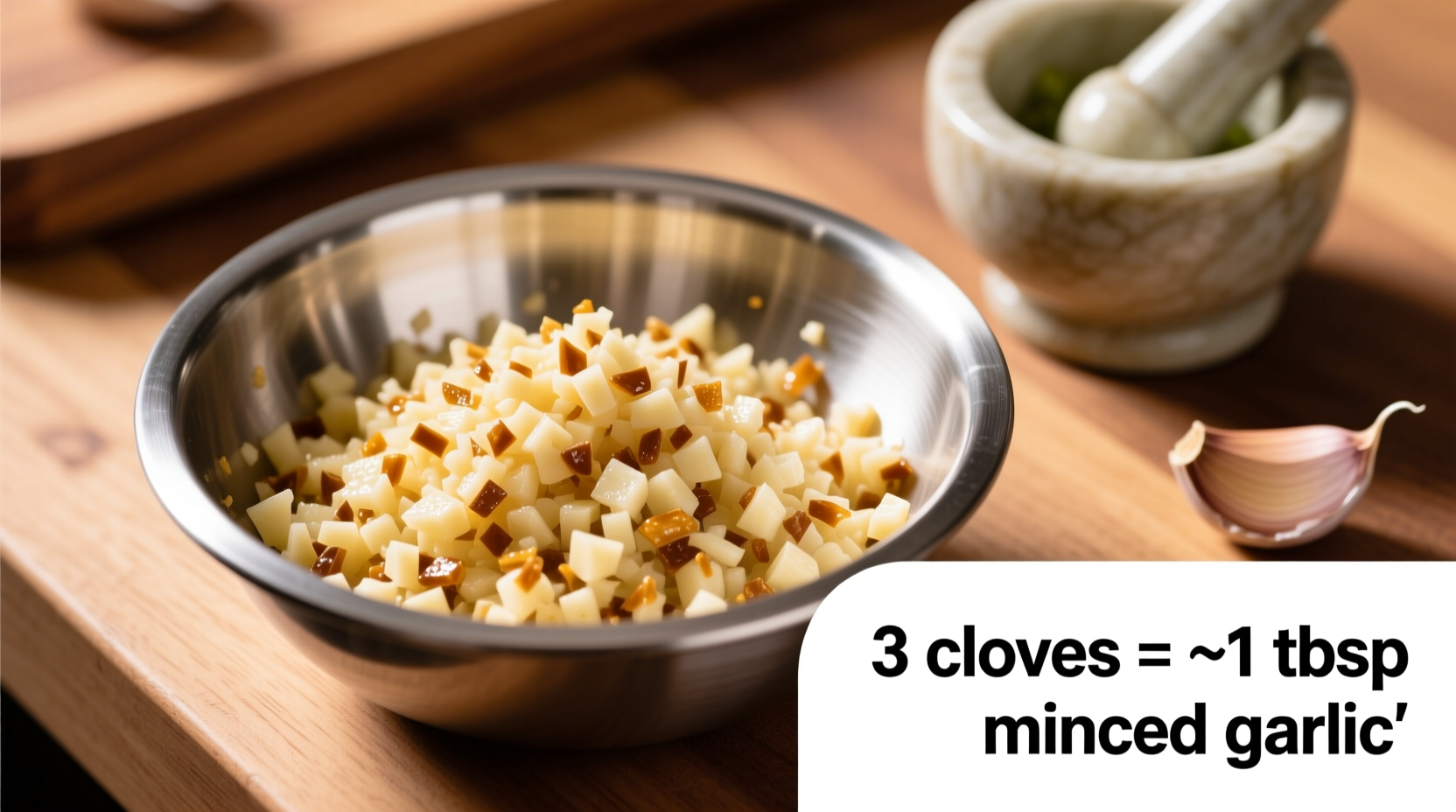 how much minced garlic equals 3 cloves of garlic