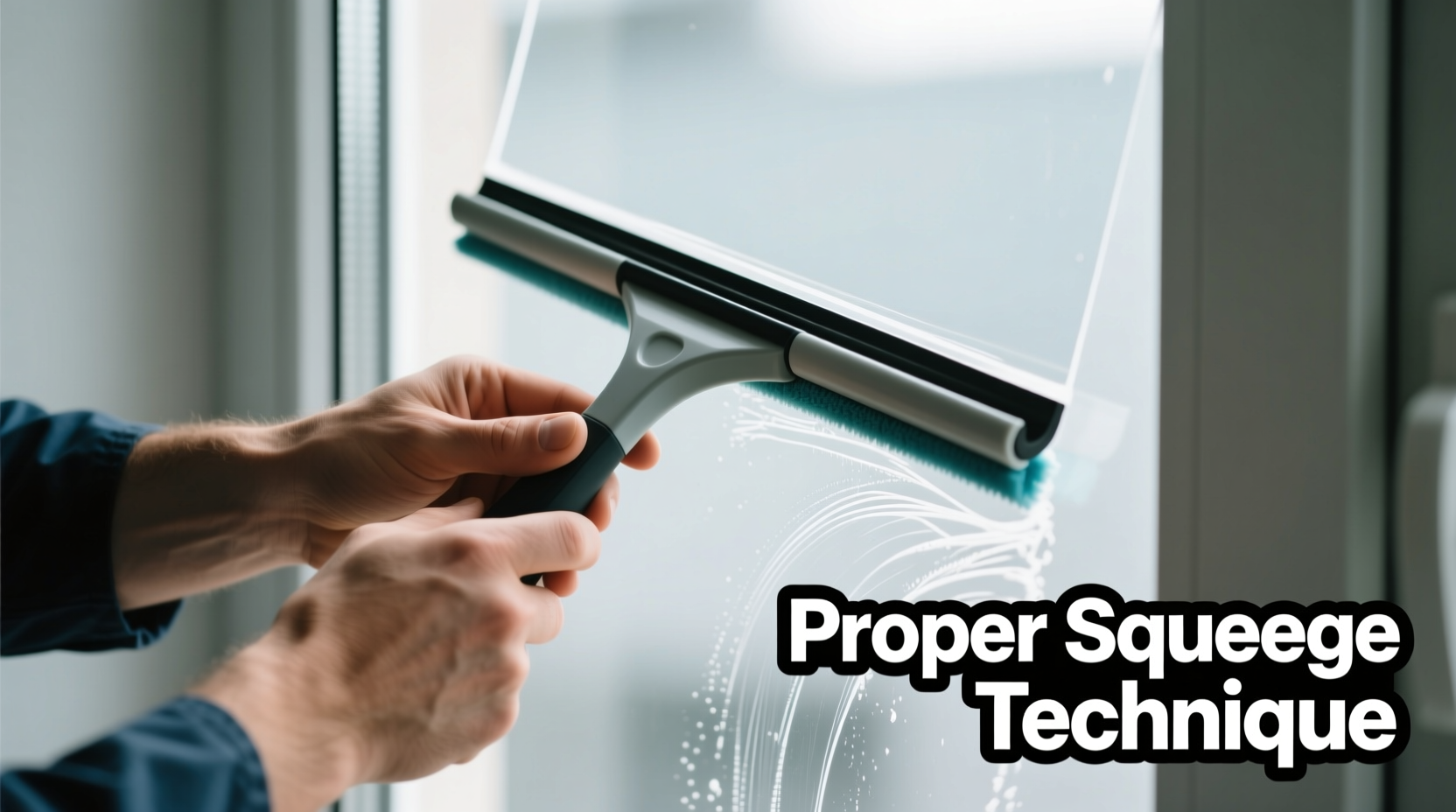 Proper squeegee technique for streak-free windows