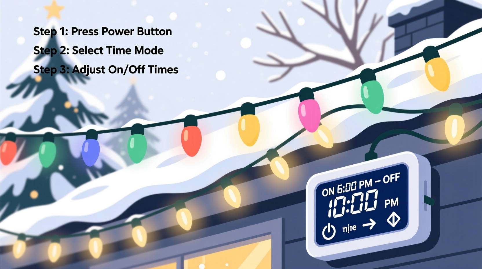 how to set timer on christmas lights