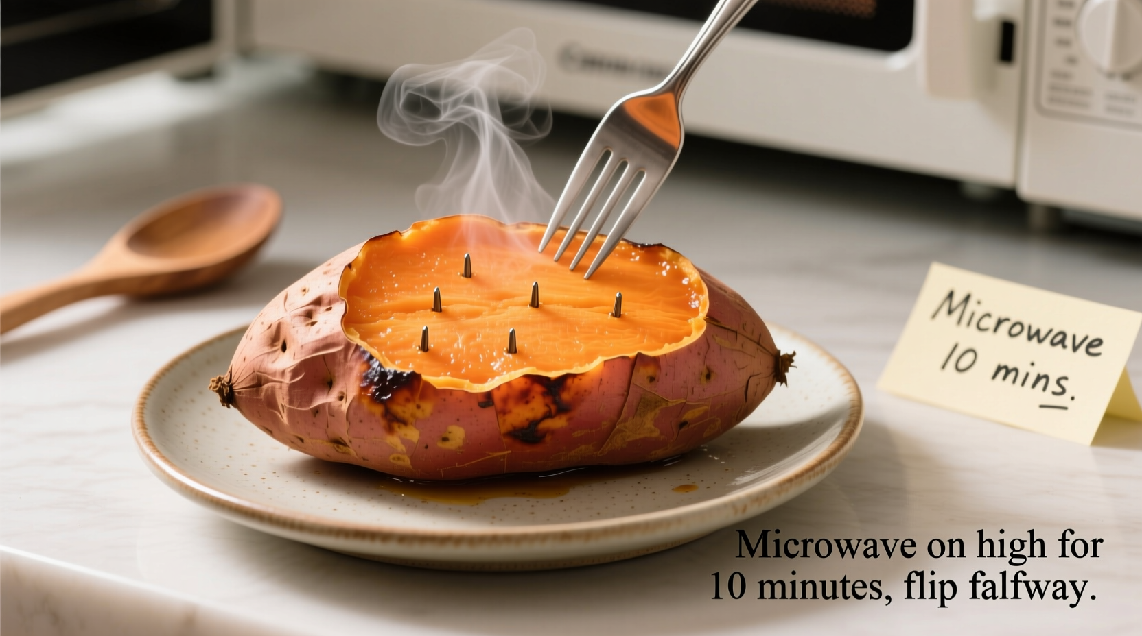 how do you bake a sweet potato in the microwave