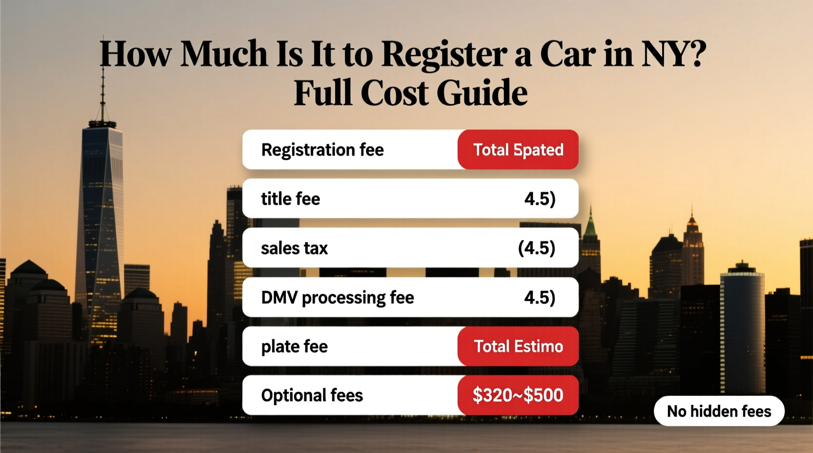 how much is it to register a car in ny