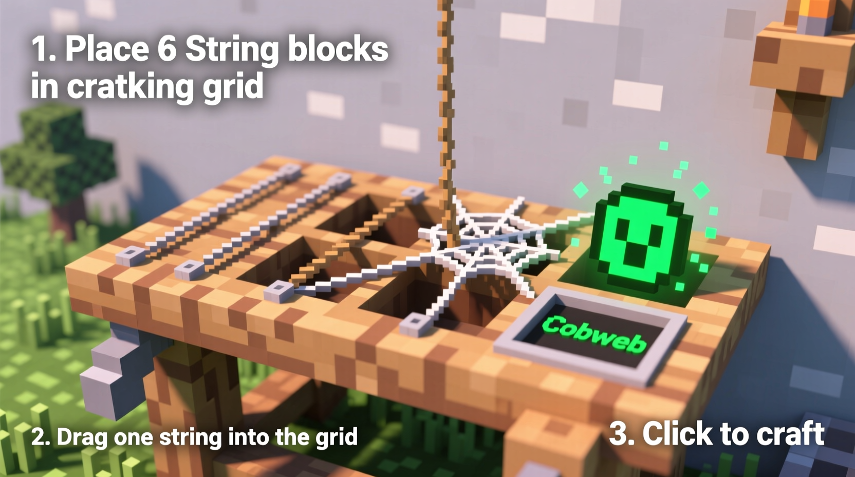 how to craft a cobweb in minecraft