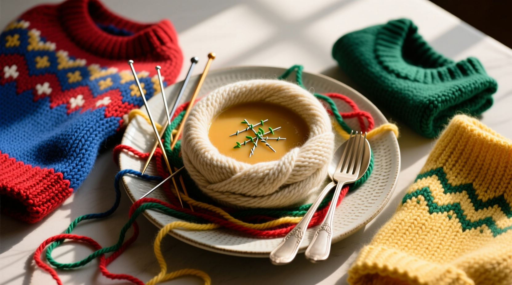 Knitting-Tools Icelandic Sweater Aran Fair Isle Sweater Food Guide