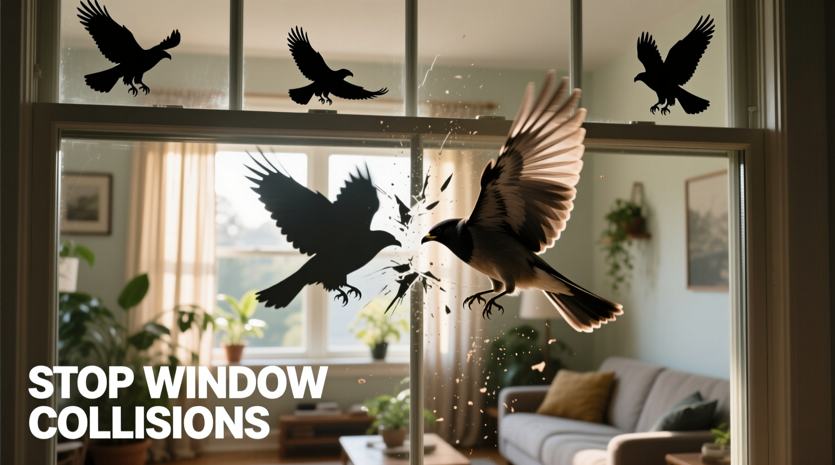 how do you stop birds from hitting windows