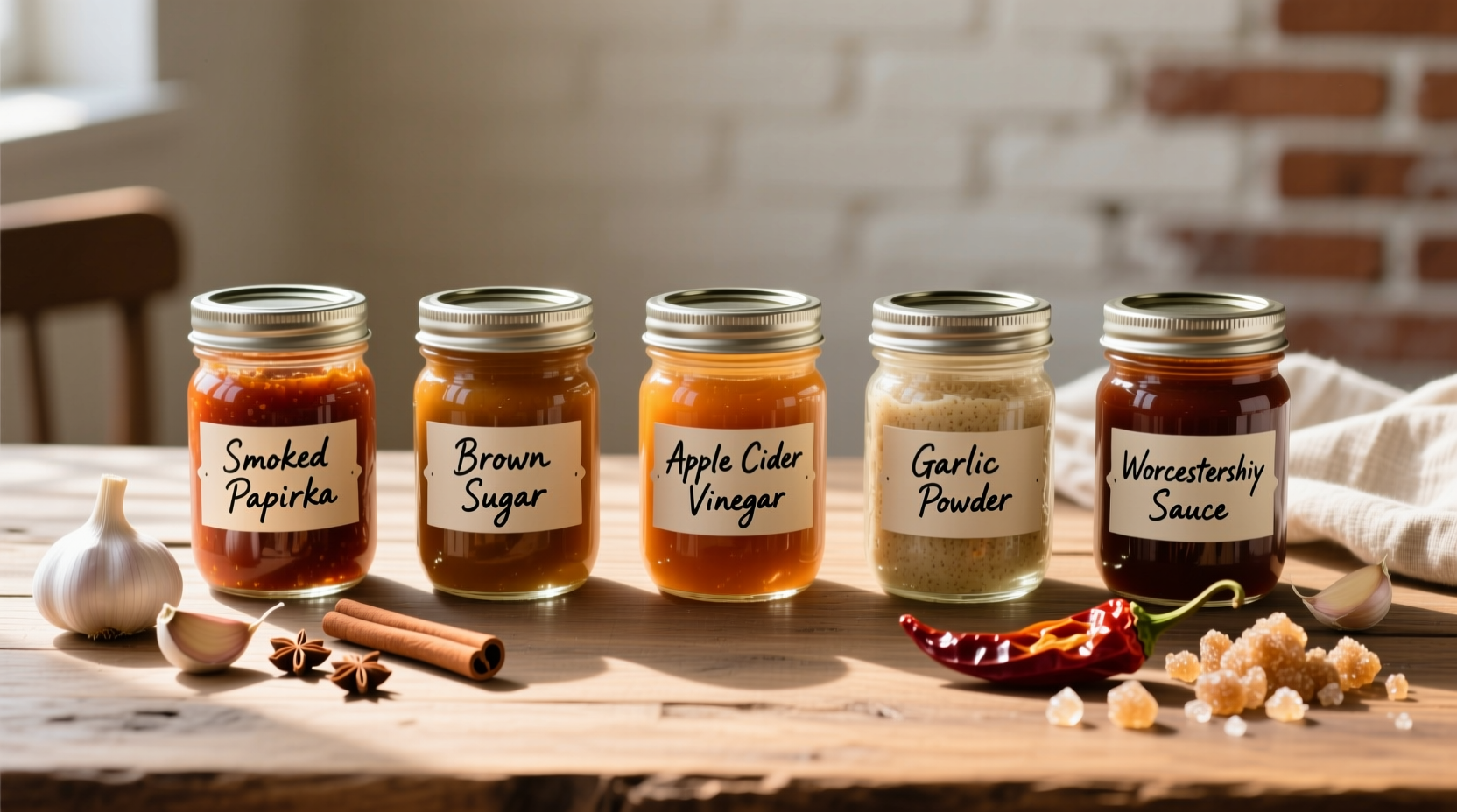 Five essential ingredients for easy homemade bbq sauce in mason jars